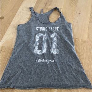 studio barre branded workout tank top